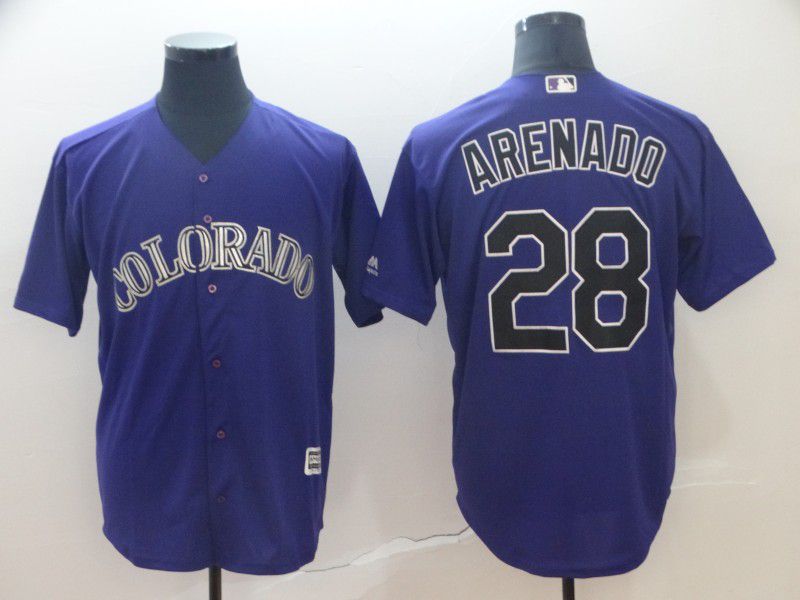 Men Colorado Rockies 28 Arenado Purple Game MLB Jersey